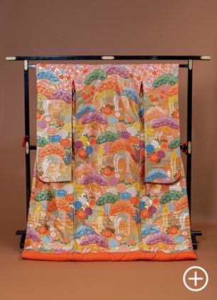 C-24 色打掛 オレンジベース・パステル 百花繚乱